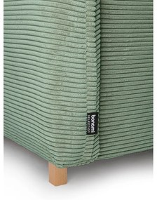 Светлозелен разтегателен ъглов диван от рипсено кадифе (променлив) Tori – Bonami Selection