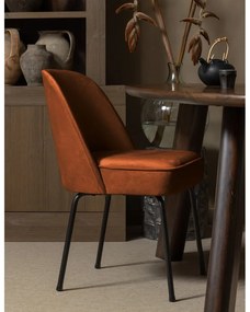 Кадифени трапезни столове в комплект 2 бр. в тухлен цвят Vogue – WOOOD