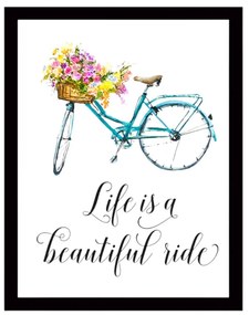 Картина за стена върху платно в черна рамка Велосипед, 29 x 24 cm - Tablo Center