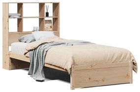 3322387 vidaXL Легло с рафтове за книги, без матрак, 90x200 см, бор масив