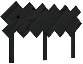 819219 vidaXL Горна табла за легло, черна, 132x3x81 см, бор масив