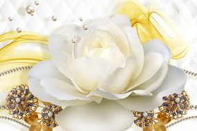 Картина на платно – Луксозна роза с абстракция