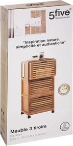 Шкаф за баня 5five Sicela, 3 чекмеджета, На колела