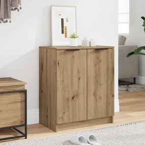 856990 vidaXL Шкаф за обувки дъб артизан 59x35x70 см инженерна дървесина