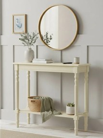 Конзолна маса от масивен бор в цвят слонова кост 30x80 cm Heritage – Premier Housewares