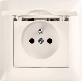 Единичен контакт със заземяване и капаче OSTE JNH005-G Beige