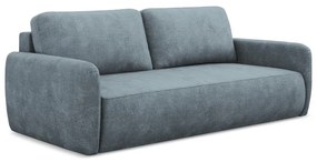 Сиво-син шенилов разтегателен диван с място за съхранение 218 cm Lilo – Makamii