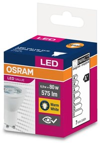 Osram Kрушка LED, GU10, 6.9W, 230V, 575 lm, 2700K