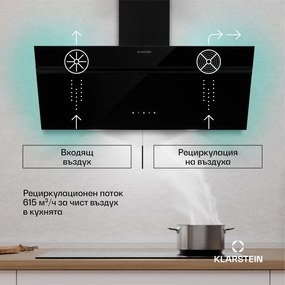 Klarstein Абсорбатор Alina, EEK A, Touch, LED осветление, Извличане/рециркулация, 615 м³/ч