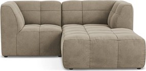 Кафяв кадифен ъглов диван (десен ъгъл) Aloha – Makamii