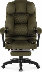 HC-1031 Ергономичен офисен стол с подложка за крака – маслиненозелен