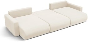 Бежов кадифен разтегателен ъглов диван с място за съхранение (U форма) Belfast – Cosmopolitan Design