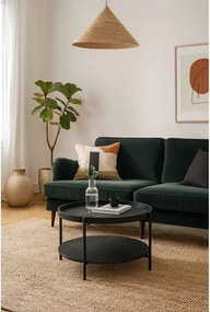 Черна кръгла масичка за кафе от декор от дъб ø 64 cm Hagen – Bonami Essentials