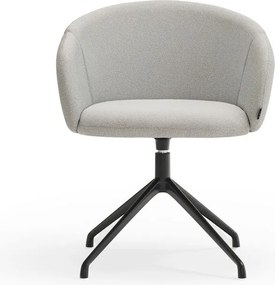 Светлосив тапициран трапезен стол с подлакътници Add – Teulat