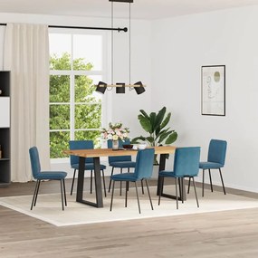 3315624 vidaXL Трапезни столове, 6 бр, сини, кадифе