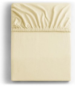 Кремав еластичен чаршаф от джърси 220x200 cm Amber – Restilo