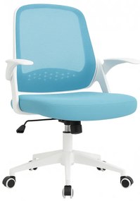 Работен стол Flexi Mesh, До 120 кг, TILT, Мрежа, Лумбална опора, Светлосин