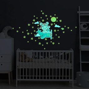 Детски стикер за стена 30x30 cm Pilot Bear - Ambiance