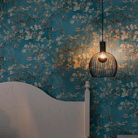 Дизайнерски кръгъл висящ аплик черен 30 см - Dos