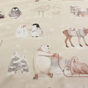 Бежово двойно спално бельо от микроплюш 200x200 cm Winter Friends – Catherine Lansfield