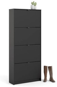 Черен шкаф за обувки с четири чекмеджета Shoes - Tvilum