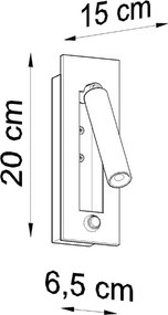Черна метална стенна лампа Chimery – Sollux