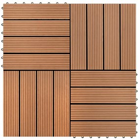 40825 vidaXL WPC декинг плочки кафяви, 30х30 см, 11 бр, 1 м²
