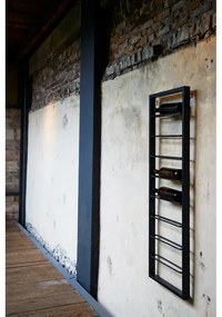 Черен стенен метален стелаж за вино 42x120x6 cm Macaben – Light &amp; Living