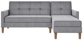 Светлосив кадифен ъглов диван Lilly – Støraa