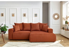 Оранжев кадифен ъглов диван Enjoy – Bobochic Paris