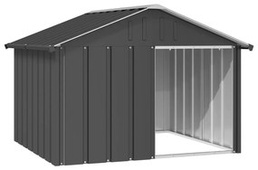 171540 vidaXL Кучешка къща, антрацит, 116,5x103x81,5 см, поцинкована стомана