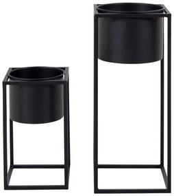 Комплект от 2 черни метални саксии Marla - House Nordic