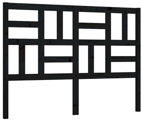 818184 vidaXL Горна табла за легло, черна, 126x4x104 см, бор масив