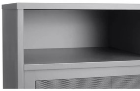 Сиво метално шкафче с плъзгащи се врати 90x140x40 cm Veep – Unique Furniture