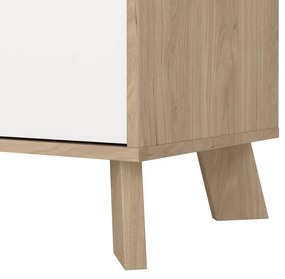 Скрин от дъбов декор в бял и естествен цвят 196x73x39 cm Ikast – Tvilum