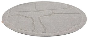 Сив вълнен кръгъл килим ø 160 cm Morphic Organica – Agnella