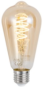 Интелигентна димируема LED крушка E27 ST64 кехлибарена 4.9W 320lm 2500K