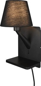 Матово черна стенна лампа Comfort – Trio