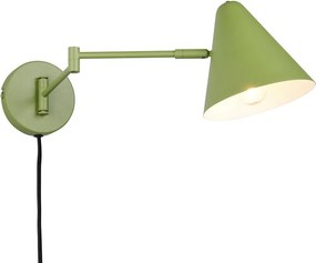 Зелена стенна лампа с огъваща се структура за контакт ø 15 cm Cosima – Trio