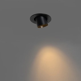 Комплект от 6 вградени спота черни GU10 35mm кръгли с наклон - Installa