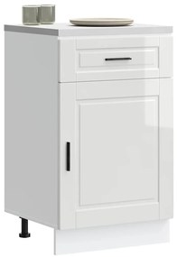 853959 vidaXL Кухненски шкаф Porto, бял гланц, инженерно дърво