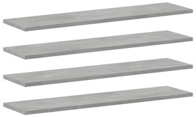 805306 vidaXL Рафтове за етажерка, 4 бр, бетонно сиви, 80x20x1,5 см