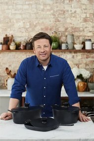 Чугунена тенджера Tefal E2125455 Jamie Oliver, 5.1 л, 45 см, Овална форма, До 250C, Емайлирана, Индукция, Черен