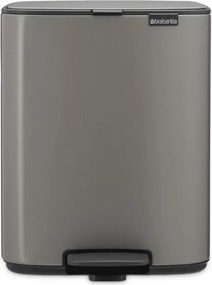 Кош за боклук Brabantia Bo Pedal 1010128, 12 л, Леко затваряне, Противоплъзгаща основа, Платинено сив