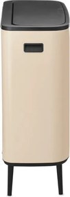Кош за боклук Brabantia Bo Touch Hi 1010457, 60 л, Странични отвори за пренасяне, Регулируеми крака, Бежов