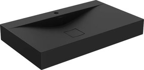 Mexen Poli конзолна мивка от конгломерат 1/O 80 x 48 см, черна - 23028071
