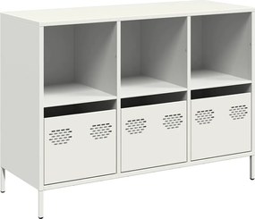 851369 vidaXL Бюфет, бял, 101,5x39x73,5 см, студеновалцувана стомана