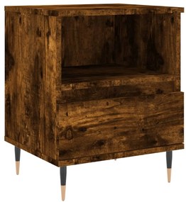 830614 vidaXL Нощно шкафче опушен дъб 40x35x50 см инженерно дърво