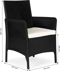 Комплект от 2 градински стола с възглавница - ратанови столове за балкон и тераса