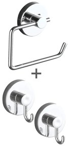 Сив самозалепващ се комплект аксесоари за баня Milazzo – Wenko